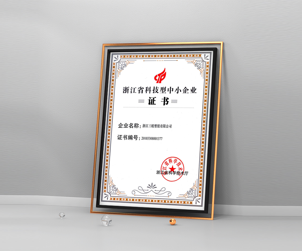 浙江省科技型中小企业证书-浙江三棱塑胶有限公司